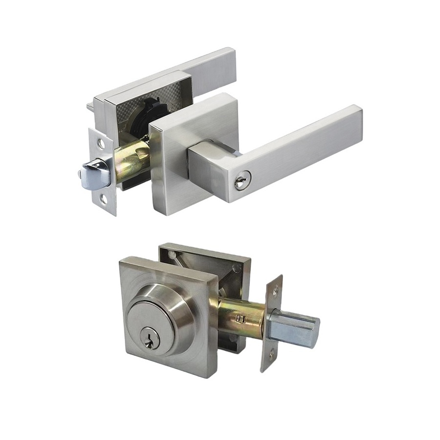 Hot Sale Canada Combination Locks Include Heavy Duty Door Handle Lock Set And Deadbolt Lock With Zinc Alloy Rose And Lever