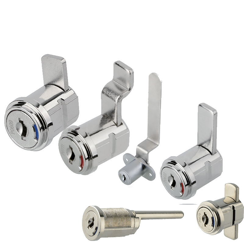 High Quality Security Chrome Nickel plated Slide Cam Lock Zinc Alloy Lock Cylinders For Drawer And File Cabinet