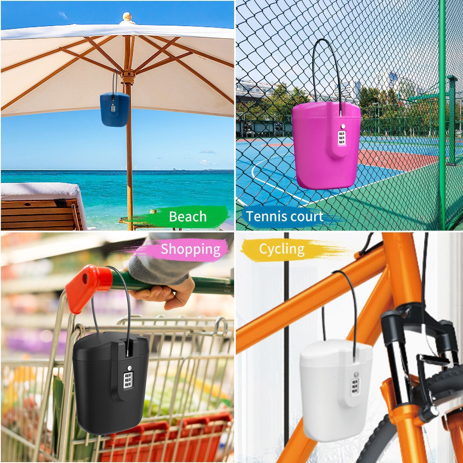 New Arrival Outdoor Anti-Theft Waterproof Combination Portable Beach protective Safe Box Safety travel Beach Chair Lock Box