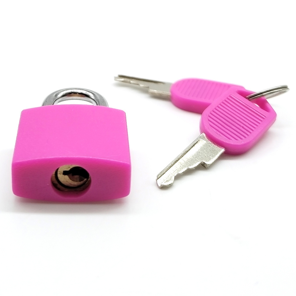 Colorful Pad Lock With Copper Lock Lylinder Aluminum Alloy  Body  Mini Padlock With 2 Keys For Luggage And Lockers