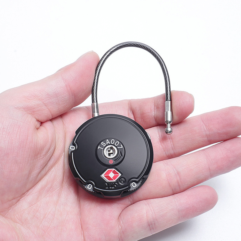 Tsa007 Baggage Tsa Approved Customs Lock Combination Round Code Three Digit Code Lock Padlock Tsa Padlock