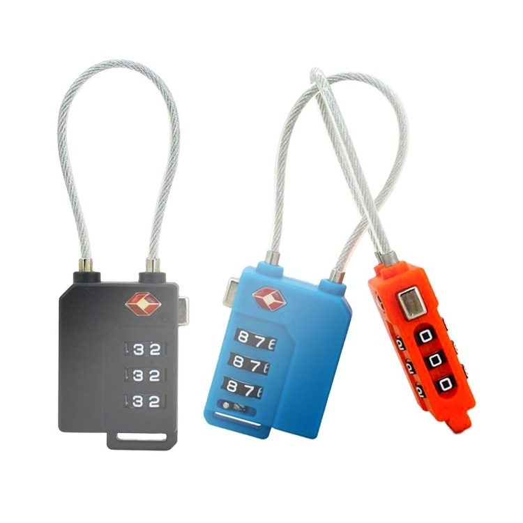 Outdoor Luggage Backpack Zipper Customs Lock Wire Rope Code Password Combination Padlock