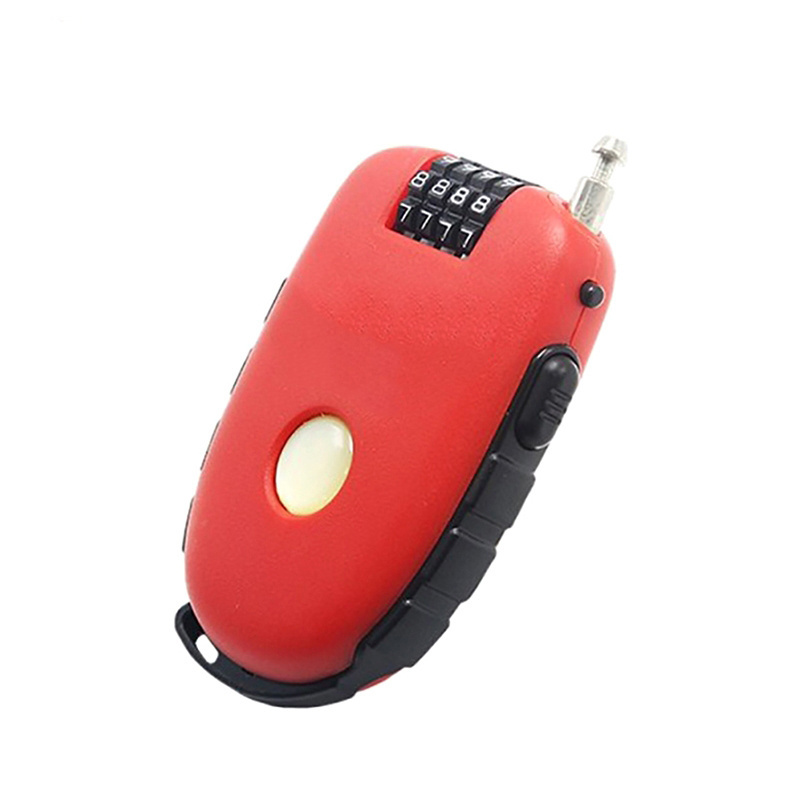 High Quality Retractable Cable Lock Adjustable Wire Combination 4 Digits Password Scooter Motorcycle Safe Lock Xmm-8811