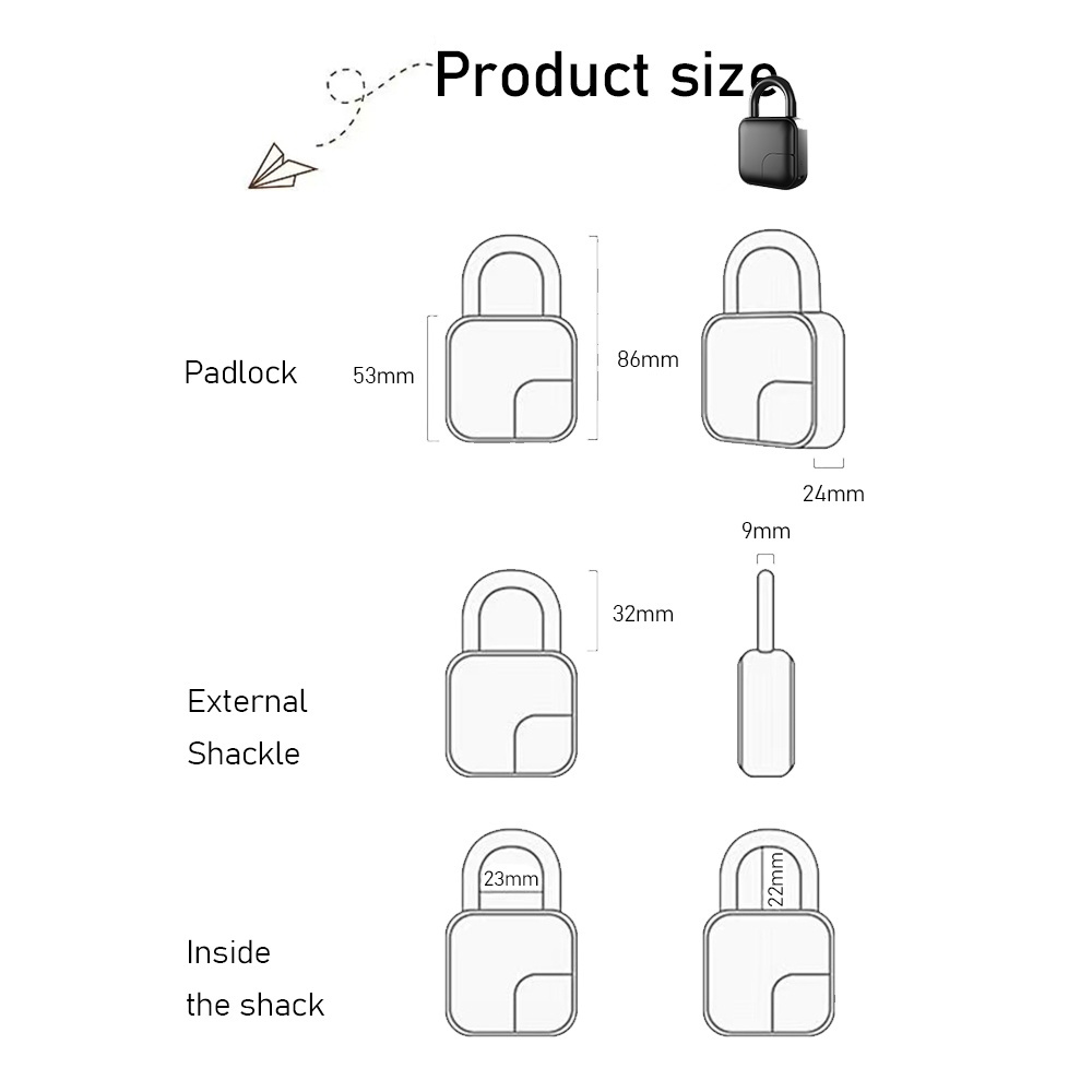 New Arrival Brass Biometric Security Alarm App Wifi Fingerprint Padlock With Waterproof Padlock