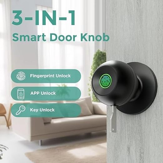 Fingerprint Door Lock Keyless Entry Door Lock Door Knob With App Control For Home