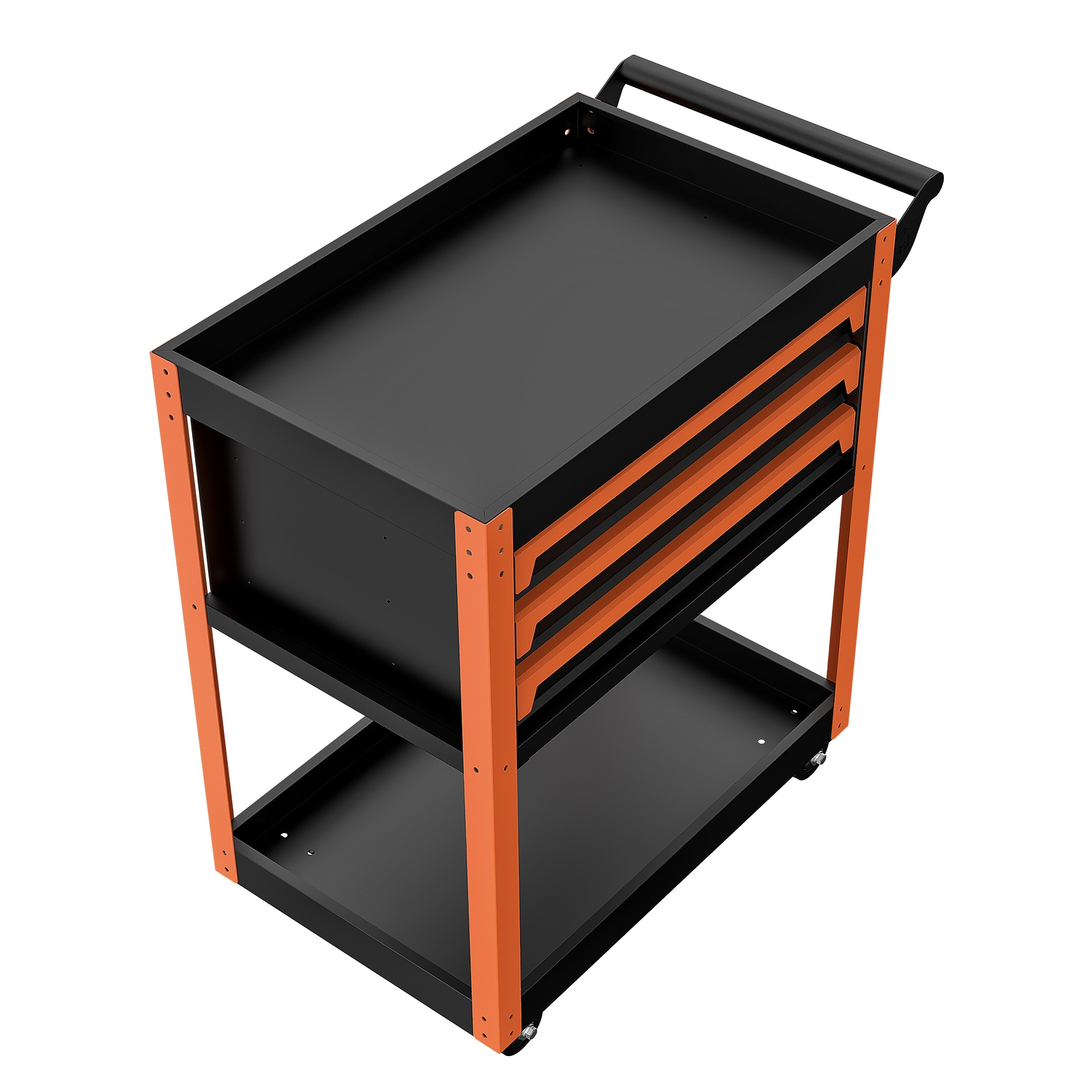 New Arrival Handle 3 Drawers Tool Chest Spcc Material Paint Surface Tools Cabinet With 4 Inch Wheel