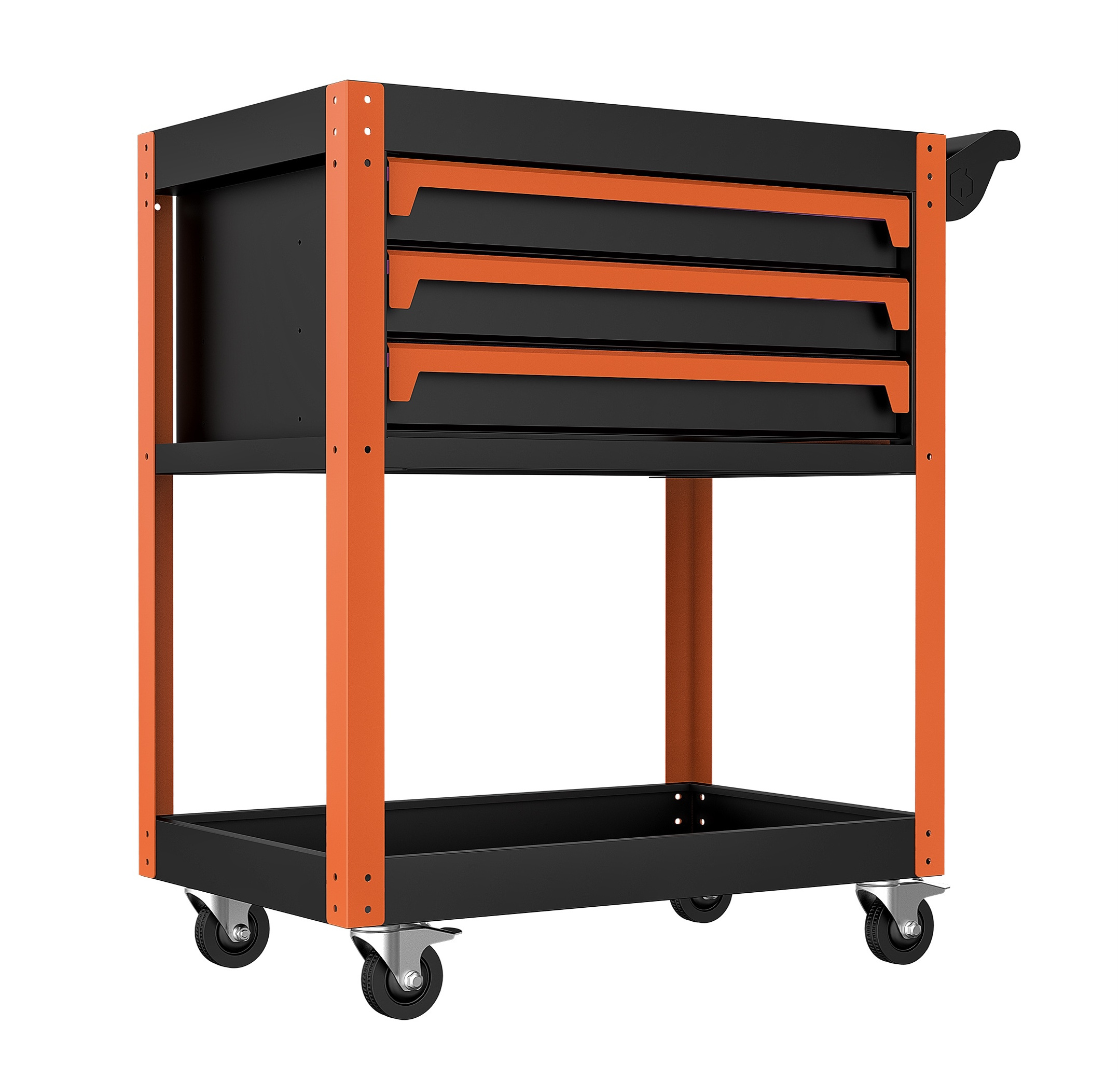 New Arrival Handle 3 Drawers Tool Chest Spcc Material Paint Surface Tools Cabinet With 4 Inch Wheel