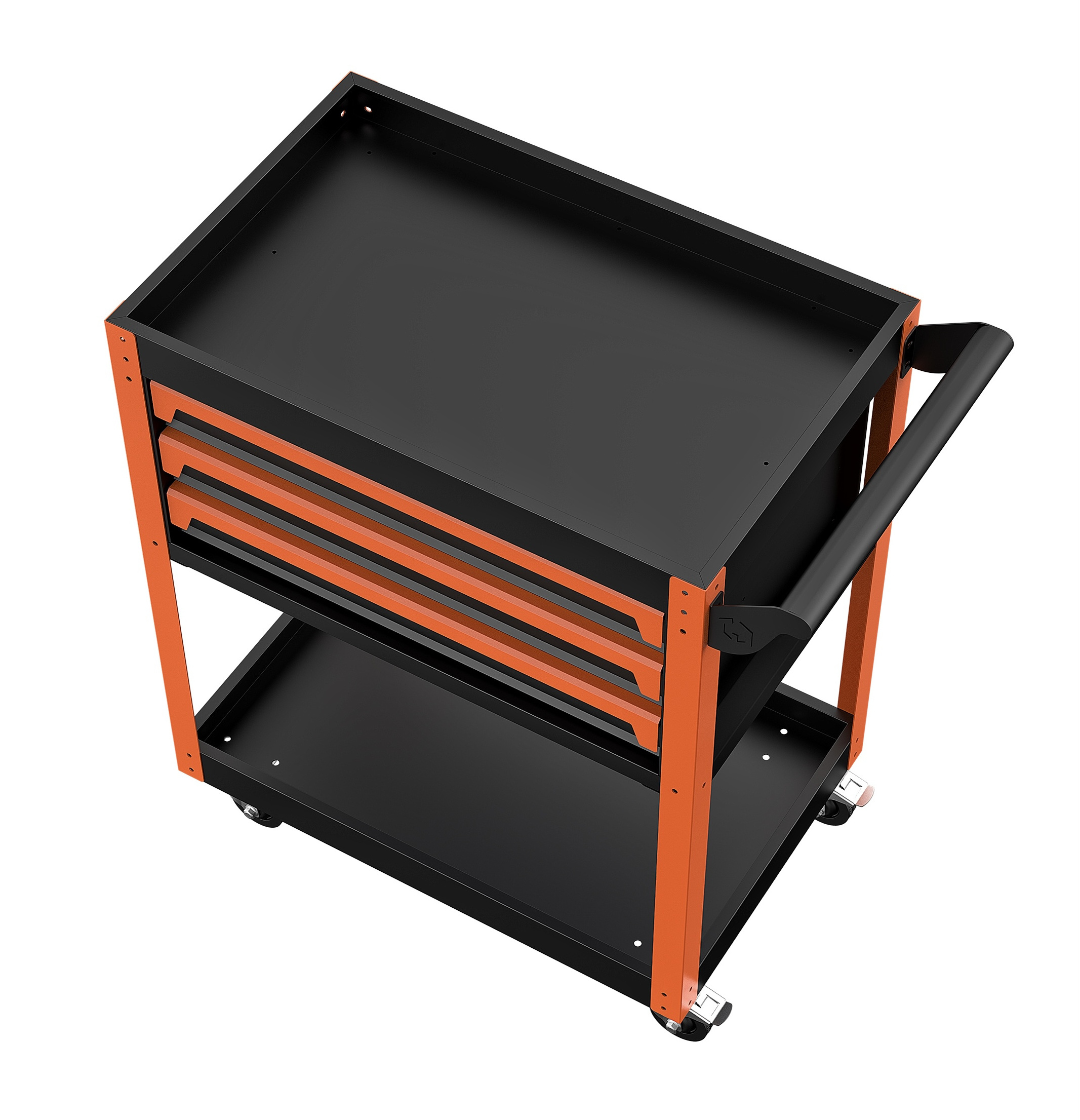 New Arrival Handle 3 Drawers Tool Chest Spcc Material Paint Surface Tools Cabinet With 4 Inch Wheel