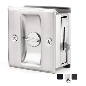 Stainless Steel Brushed Satin Nickel Sliding Door Lock Privacy Pocket Door Locks