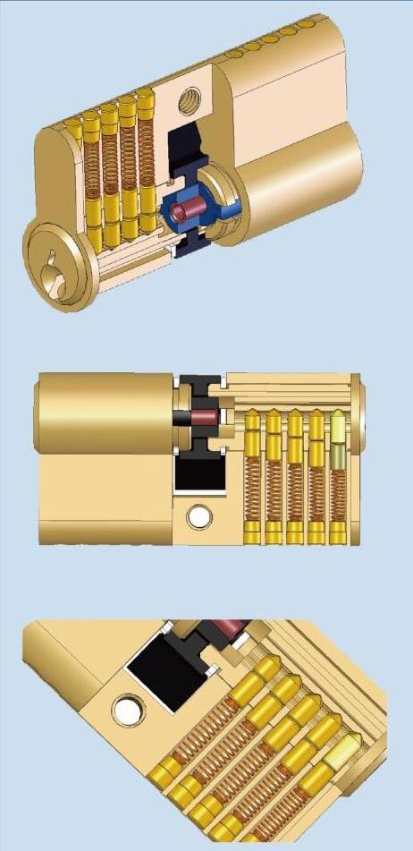 Oem Odm Normal Cylinder 17*33*10mm Polish Brass Lock Cylinder For Door Lock Cylinder