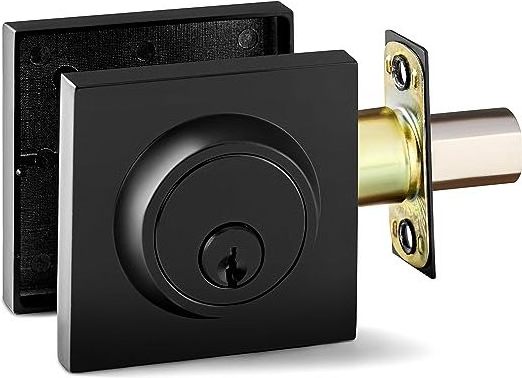 Zinc Alloy Matte Black/satin Stainless Steel Security Door Deadbolt Lock Square Single Deadbolt