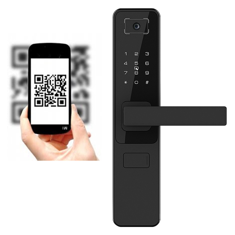 Hotel And School Door Lock System Wooden Keyless Digital Wifi Electronic Qr Code Door Lock