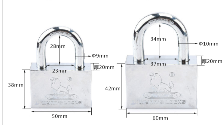 Durable Heavy Durty Iron Steel Lock Door Hardened Chrome Plated Small Safety Padlock With Master 30/40/50/60mm