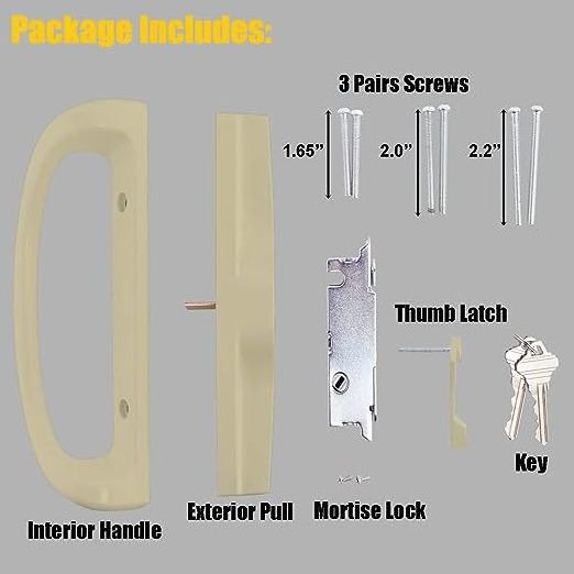 New Design Security Door Lock Sliding Patio Door Handle Set With Key Cylinder And Mortise Lock For Push Door Easily