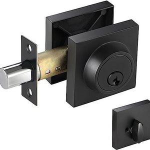 Zinc Alloy Matte Black/satin Stainless Steel Security Door Deadbolt Lock Square Single Deadbolt