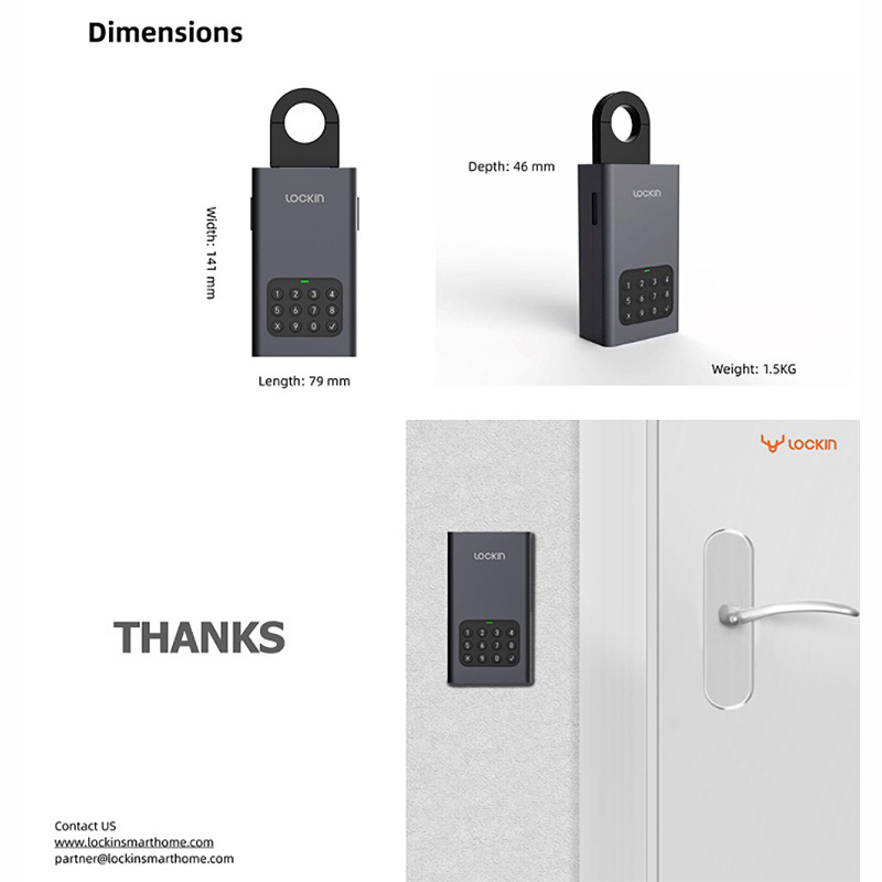 Loock L1 Waterproof Safe Lock Box App Connected Storage Wall Mounted Remote Password Control Large Lockbox