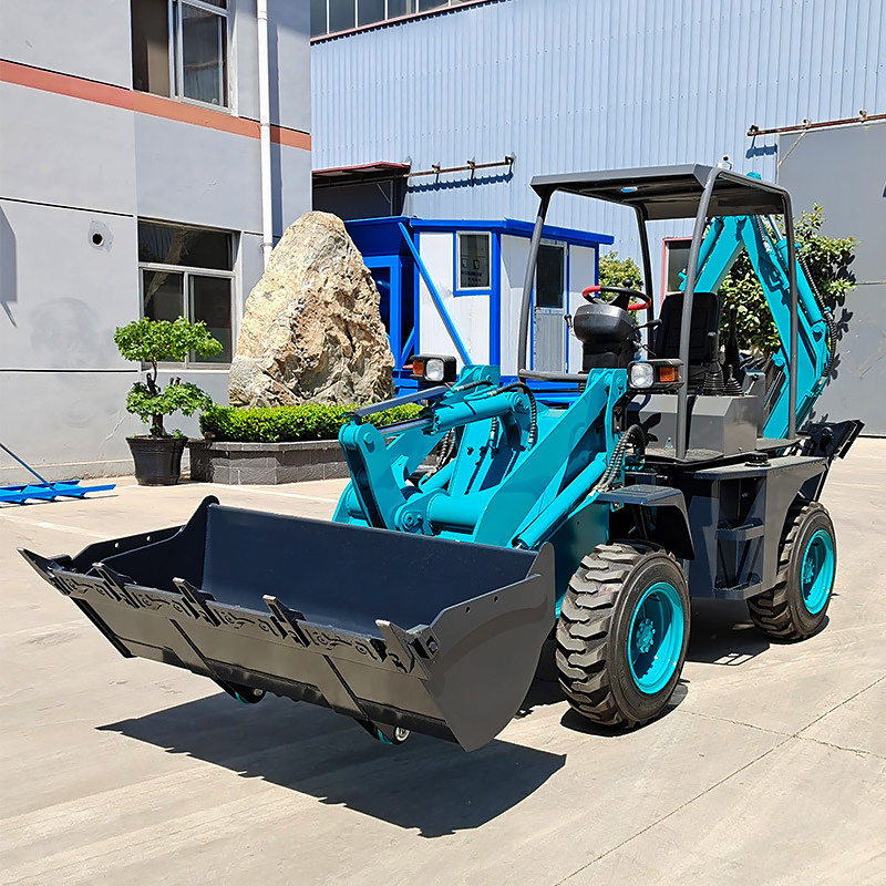 Cheap New Small Mini Towable Backhoe Loader Earth-Moving Machinery Small garden trucking wheel skid steer loader backhoe