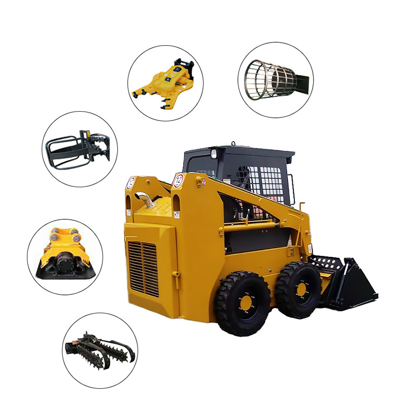 Skid Steer  950kg 1050kg 1500kgs Snow Blower Track Crawler Wheel Skid Steer Loader With Price