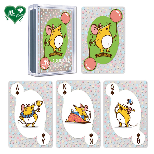 Cartoon Copper Rat Mouse Clear Transparent Plastic Playing Cards Poker Card