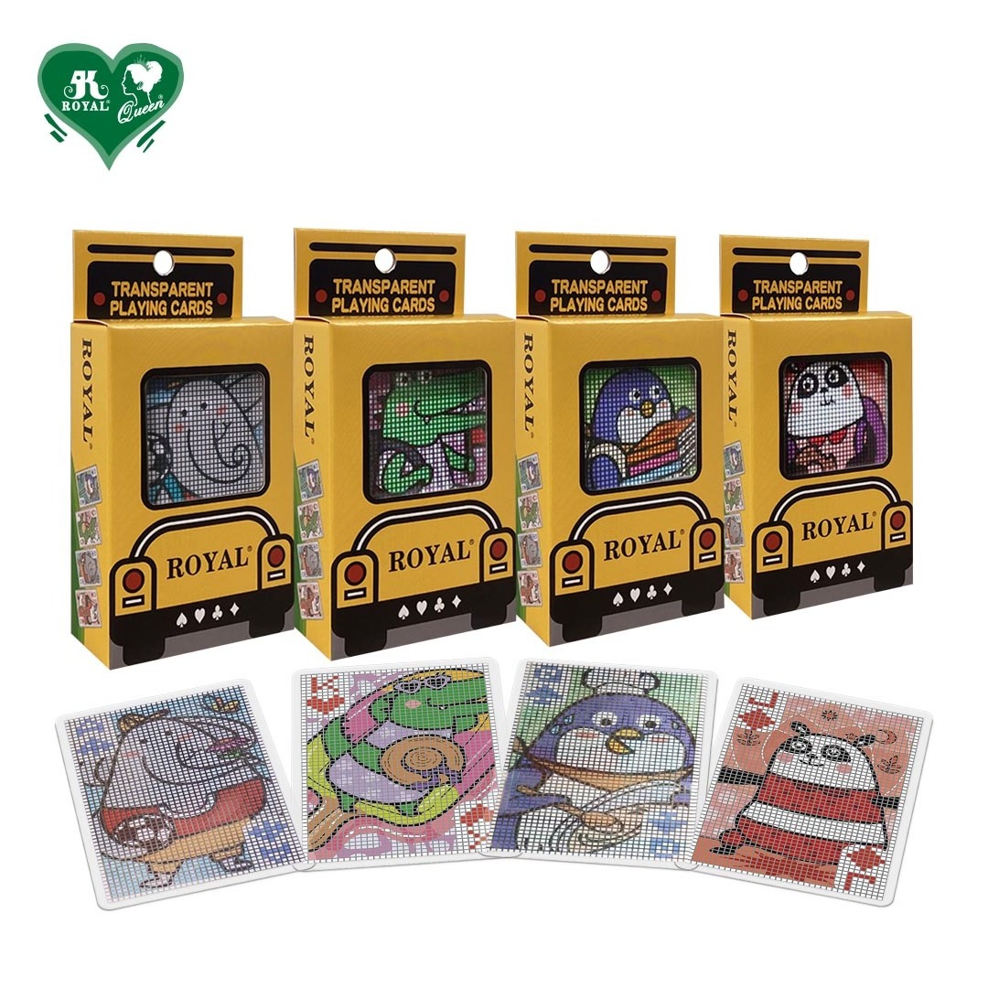 Cute Animal School Transparent Plastic Crocodile Plastic Playing Cards Poker card