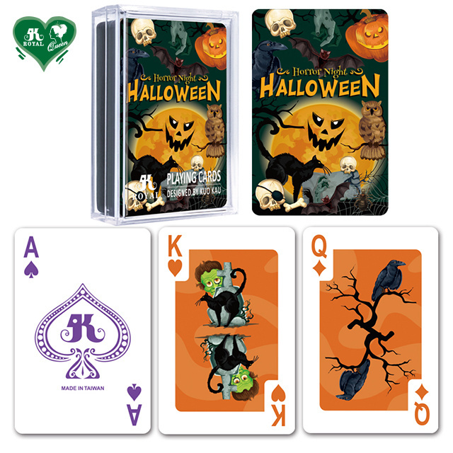 Full Color Cartoon Design Halloween Theme Plastic Playing Cards