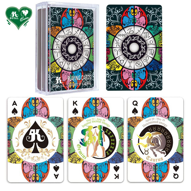 Colorful Zodiac Transparent Plastic Playing Cards Poker Cards