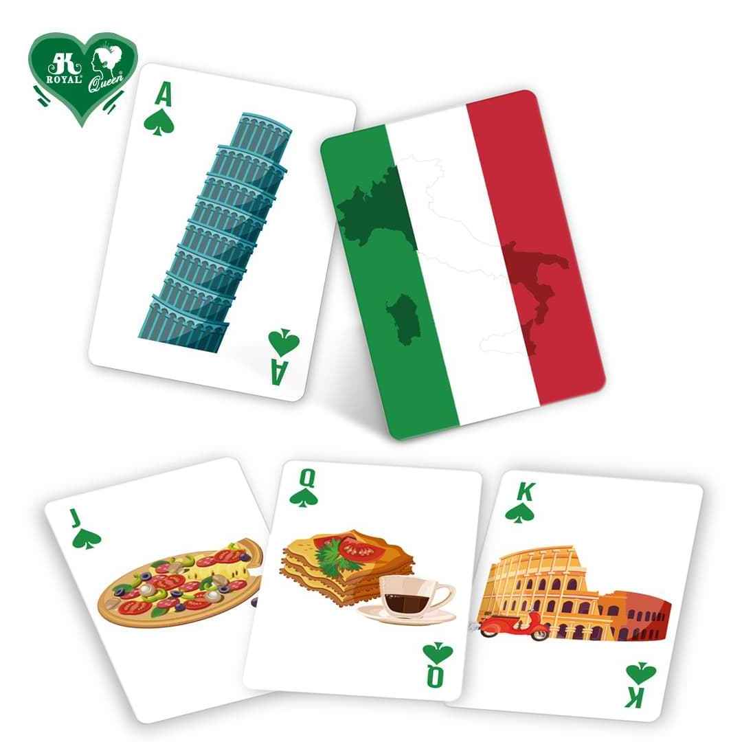 Custom Souvenir Italy Paper Playing Cards Poker Card With Box