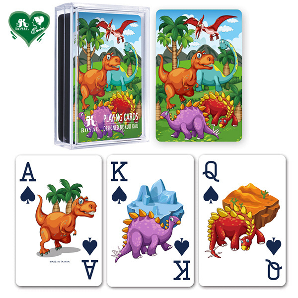 Educational Dinosaur Cartoon Plastic Playing Cards Poker Card