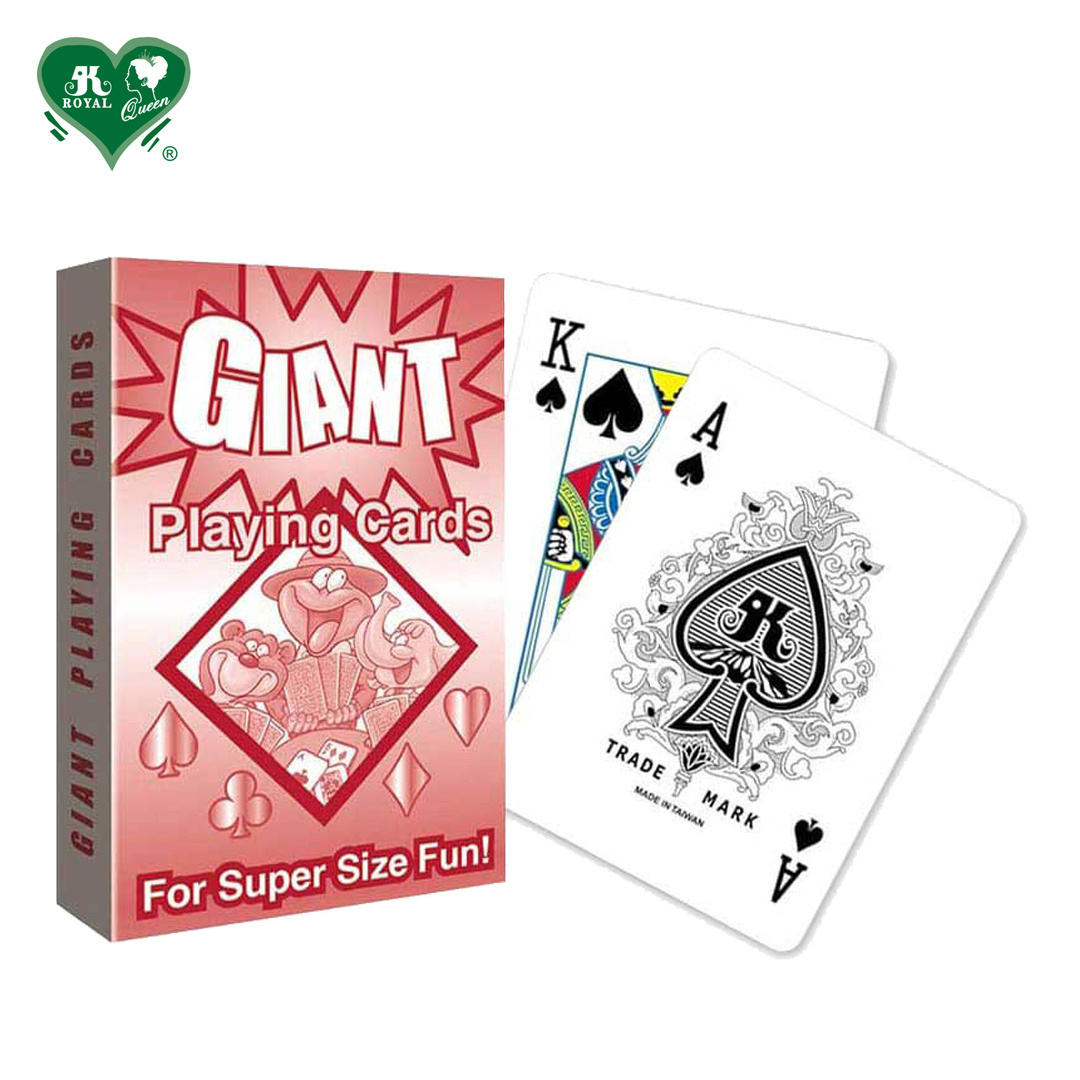 Giant Fun Poker Big Size Black Core Paper Playing Cards Customized