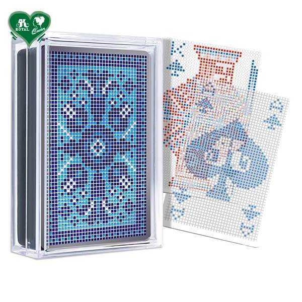 Blue Mosaic Pattern transparent Plastic Poker Playing Cards for Family Games