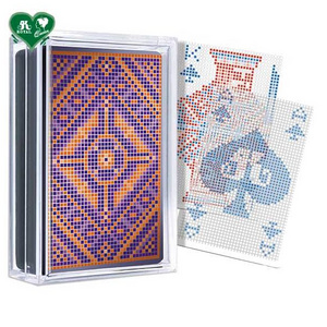 Special Pixel Totem Card Back Purple & Orange Mosaic Plastic Playing Cards