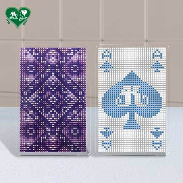 Custom Made Design Purple Diamond Mosaic transparent Plastic Poker Playing Cards