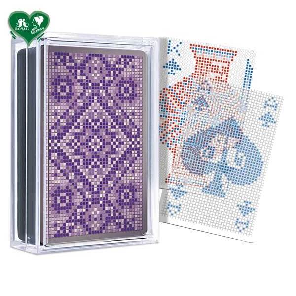 Custom Made Design Purple Diamond Mosaic transparent Plastic Poker Playing Cards