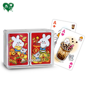 Foodie Rabbit Red Double Deck Plastic Poker Card Playing Cards