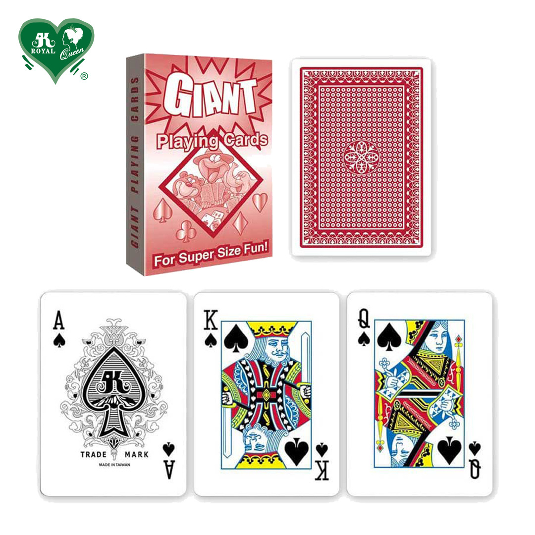 Giant Fun Poker Big Size Black Core Paper Playing Cards Customized