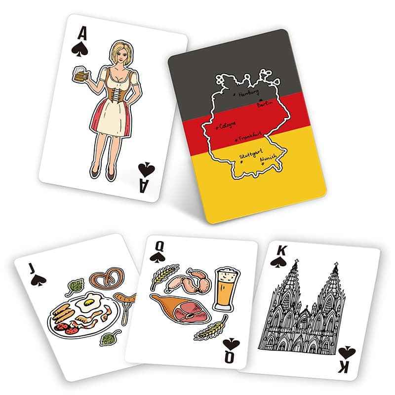 Custom Germany Souvenir Paper Playing Cards Poker With Box