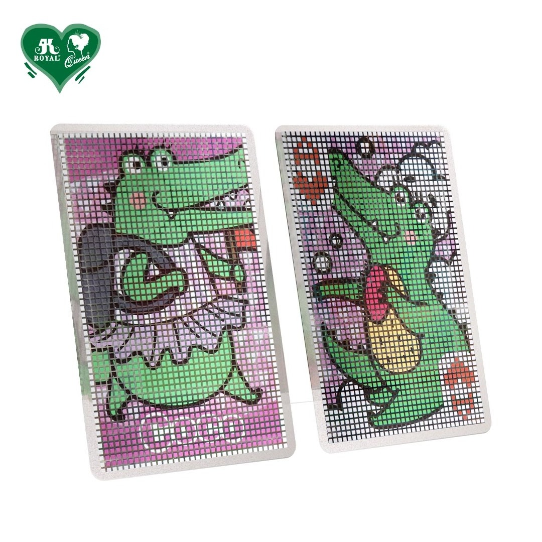 Cute Animal School Transparent Plastic Crocodile Plastic Playing Cards Poker card