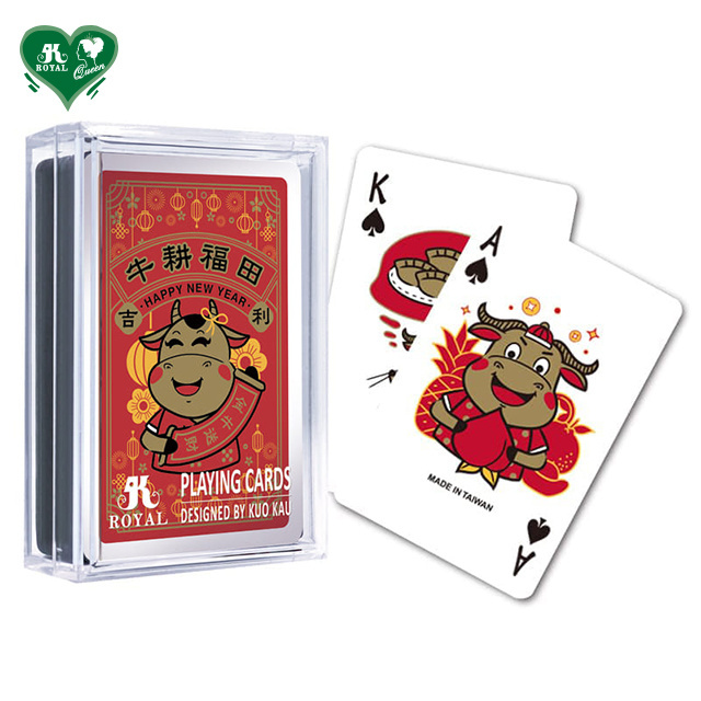 Chinese Zodiac Special Gift Ox White Plastic Playing Cards Poker Card