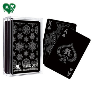 Black Plastic Special Varnish Snowflake Graphic design Poker Playing Cards