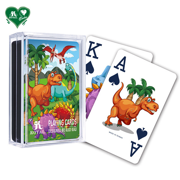 Educational Dinosaur Cartoon Plastic Playing Cards Poker Card