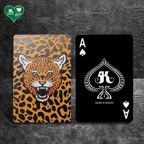 Black background Color Printing Series Playing Card Jaguar Poker