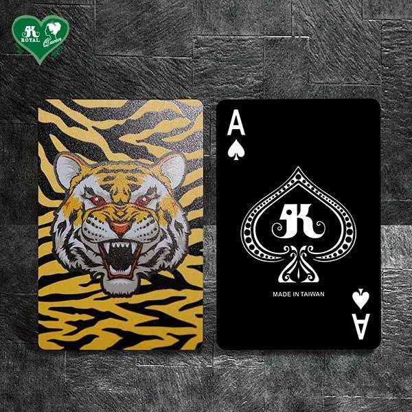 Black background Color Printing Series Playing Card American Tiger Poker