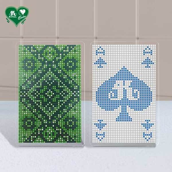 Green Diamond Mosaic transparent Plastic Poker Playing Cards