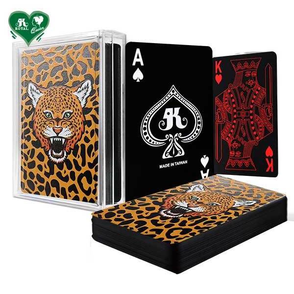 Black background Color Printing Series Playing Card Jaguar Poker