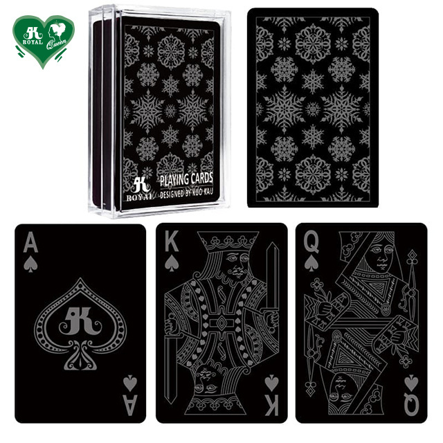 Black Plastic Special Varnish Snowflake Graphic design Poker Playing Cards