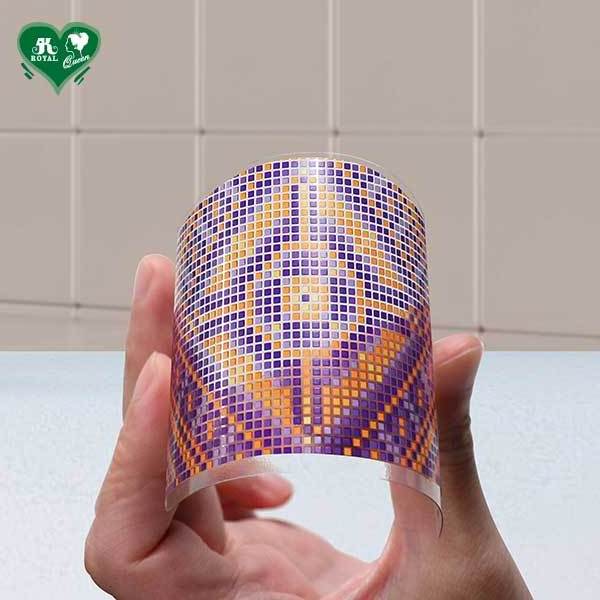 Special Pixel Totem Card Back Purple & Orange Mosaic Plastic Playing Cards