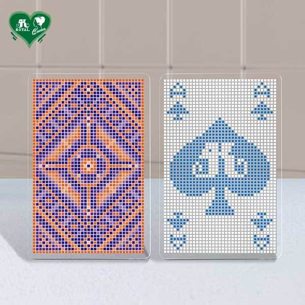 Special Pixel Totem Card Back Purple & Orange Mosaic Plastic Playing Cards