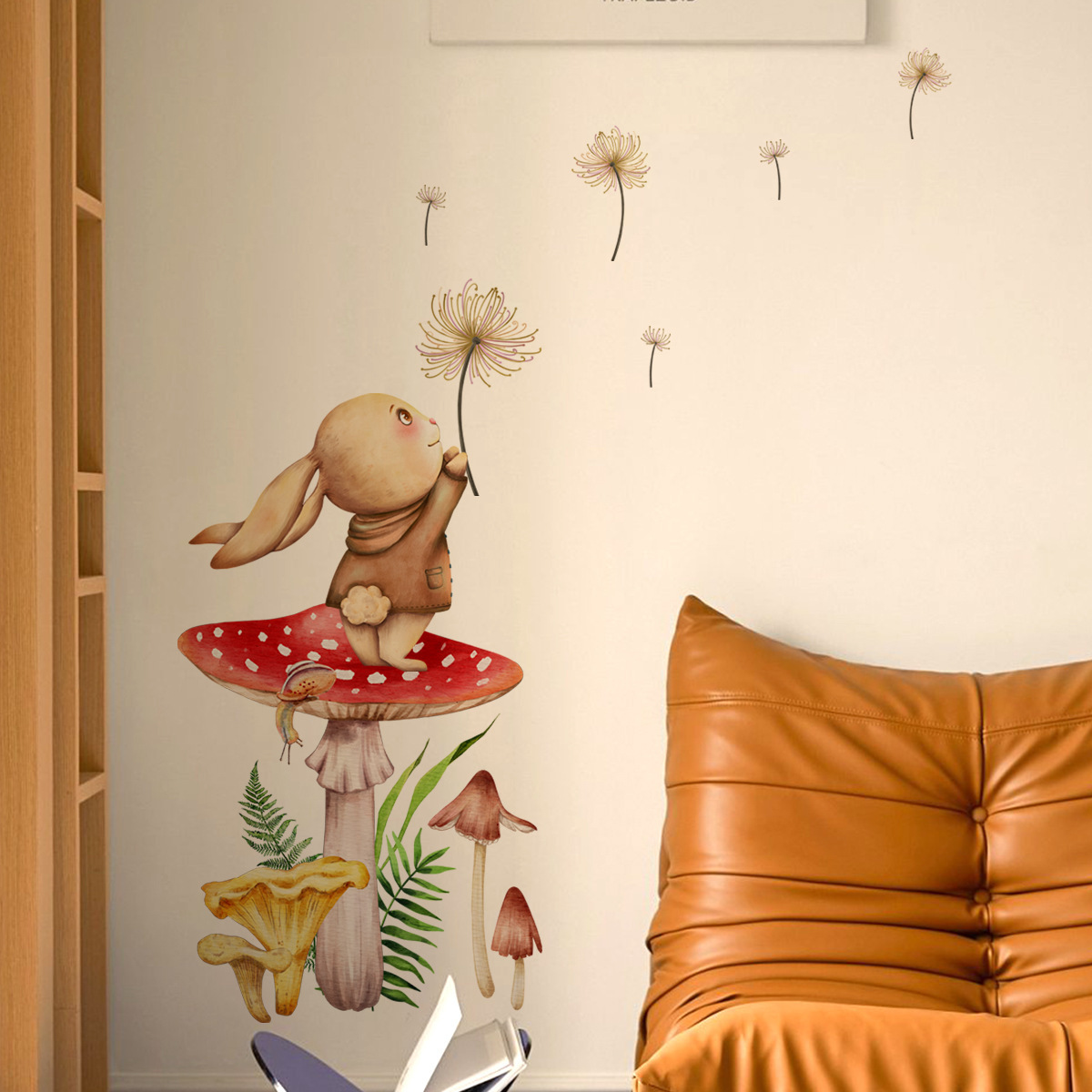 Rabbit Mushroom Dandelion Wall Sticker Decorative And Self-adhesive Wallpaper For Decoration And Promotion