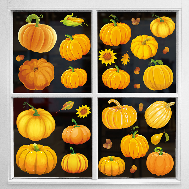 Thanksgiving Pumpkin Wall Sticker Autumn Pumpkin Decals  Living Room Decorative Wallpaper