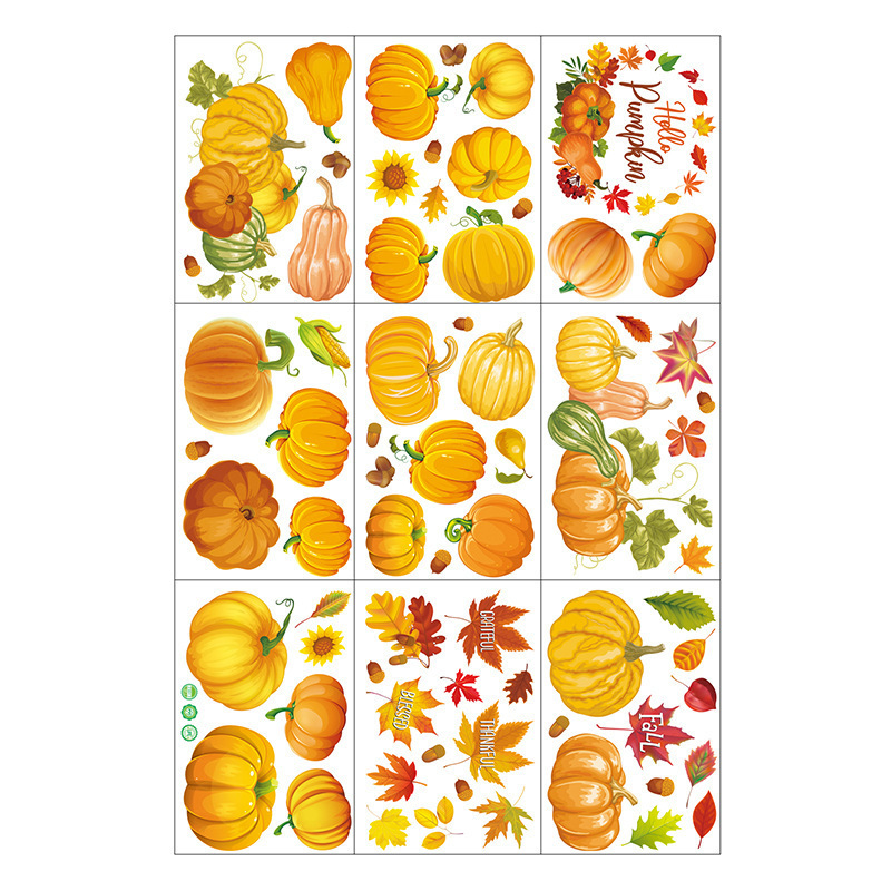 Thanksgiving Pumpkin Wall Sticker Autumn Pumpkin Decals  Living Room Decorative Wallpaper